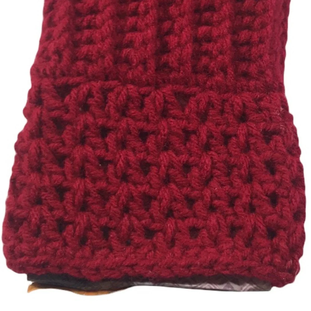3/$25🍾Handmade Maroon Knit Boot Cuffs Button Details‎